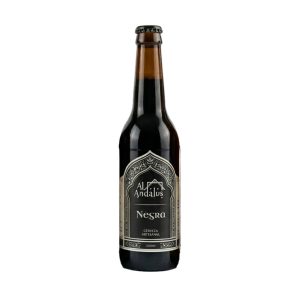 botella de cerveza artesanal negra 33cl Al-Andalus