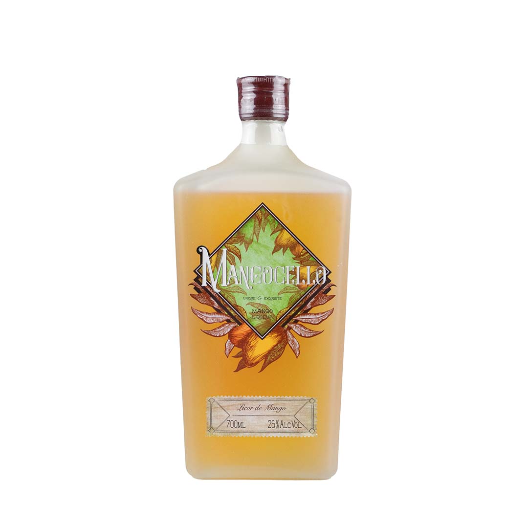 botella de licor de mango "Mangochello"