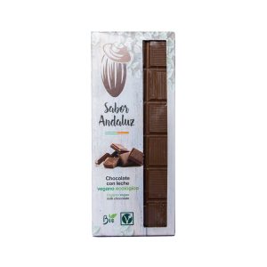Tableta de chocolate con leche ecológico vegano