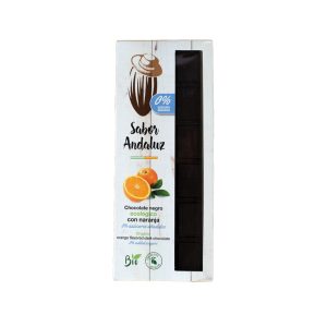 tableta de chocolate negro ecológico sin azúcar con naranja